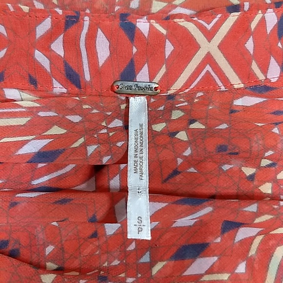 Free People geometric pattern button down blouse - Picture 6 of 7